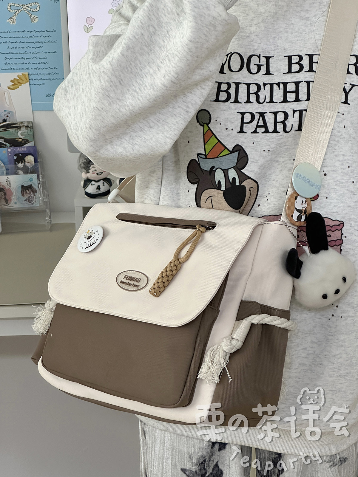 日系ins风复古斜挎包包女 上课休闲单肩包背包学生大容量邮差包男,箱包皮具/热销女包/男包,通用款女包,淘宝优惠券,粉丝福利购,淘宝优惠卷