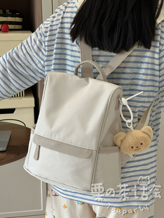 日系ins外出旅游轻便小书包女 小个子休闲百搭通勤双肩包学生背包