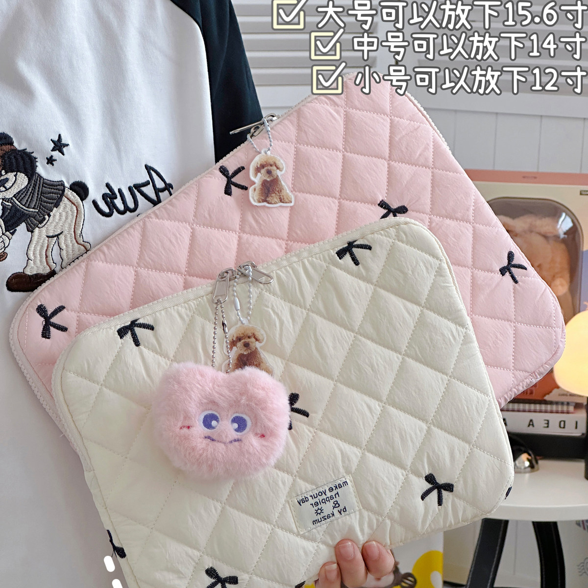 韩版ins少女心蝴蝶结iPad平板内胆包 可爱笔记本收纳包平板电