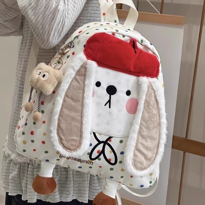 日系ins风可爱卡通双肩包女户外小众大容量休闲百搭学生轻便背包