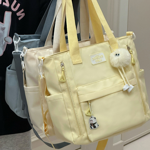 日系ins大容量学生上课托特包 休闲手提单肩包女补课袋上课斜挎包