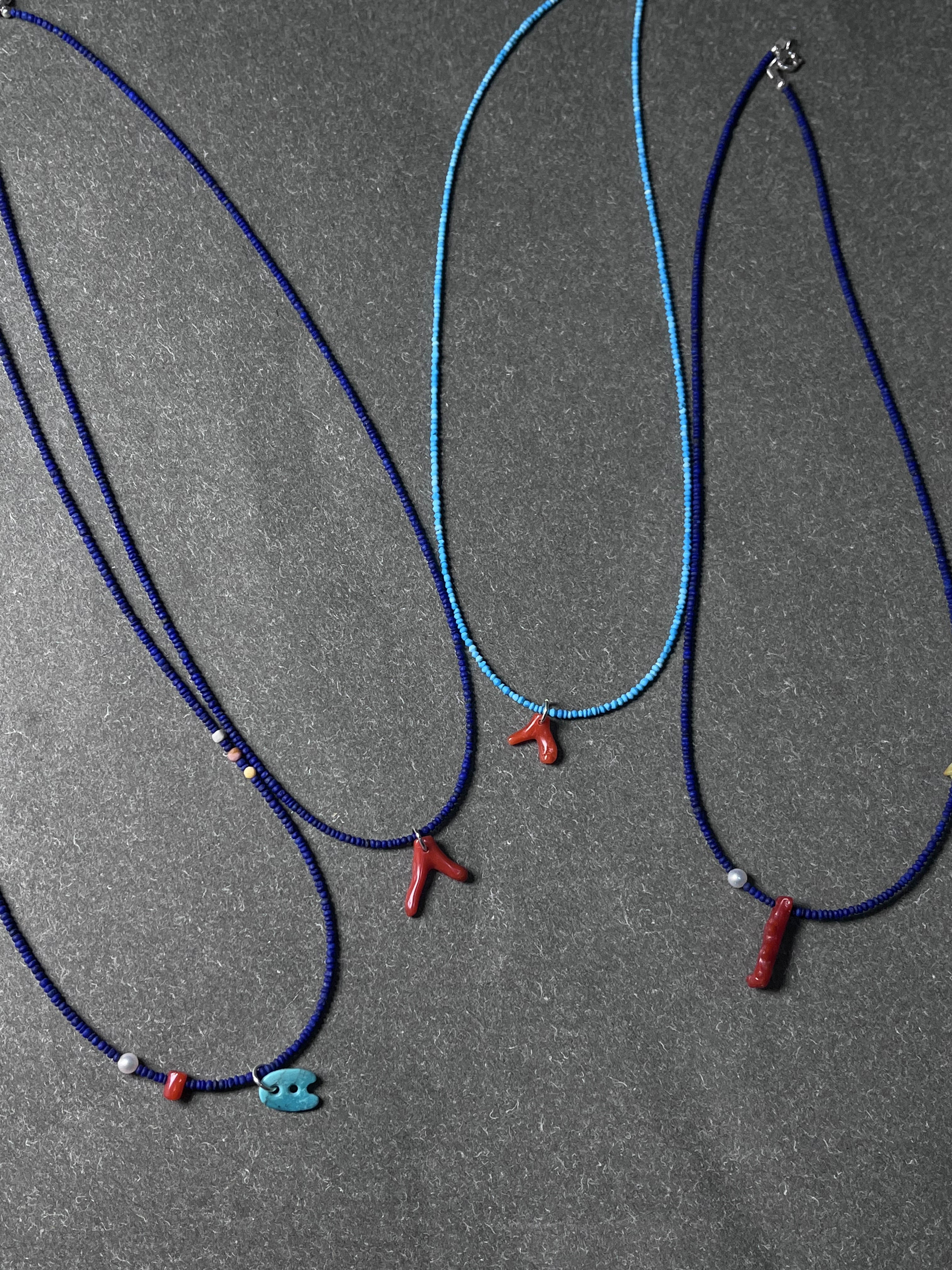 孤品！小北羊原创设计2mm青金石绿松石项链锁骨链choker复古轻奢