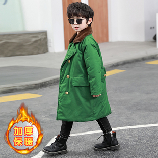 男童冬季棉衣儿童加绒加厚军大衣网红冬北老式棉袄男孩中长款外套