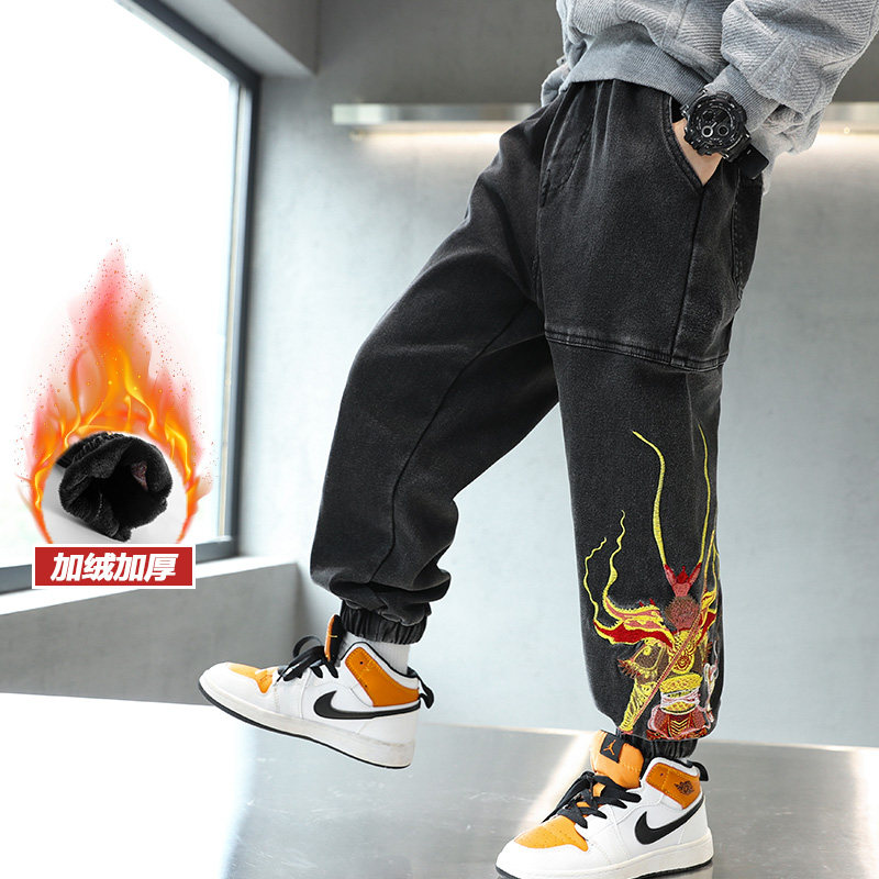 儿童装男童秋装裤子2025新款中大童秋冬装加绒牛仔裤男孩休闲长裤,童装/婴儿装/亲子装,裤子,淘宝优惠券,粉丝福利购,淘宝优惠卷