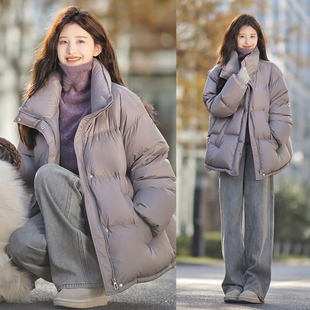 2025冬季 三防免洗宽松羽绒服立领保暖90白鸭绒定染防风外套 新款