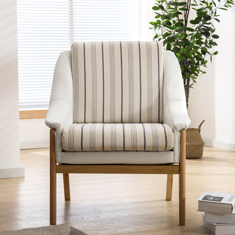 北欧单人沙发椅布艺 现代简约ins客厅卧室咖啡厅休闲阅读皮沙发