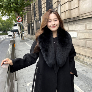 新款真狐狸毛皮草领子围巾大衣外套毛领男女通用加厚长一米青果领