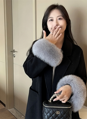 定做真毛狐狸毛袖口毛毛袖套皮草毛领子方领围巾靴口秋冬大衣饰品