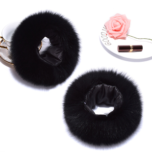 定做毛袖口皮草啪啪圈狐狸毛黑色毛袖套手圈通用手环袖套毛圈手圈