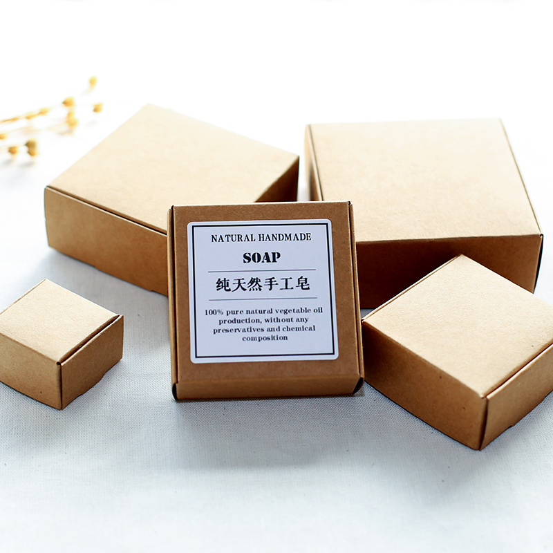 爱皂坊 高档精美手工皂包装 复古牛皮纸包皂盒飞机盒子光板