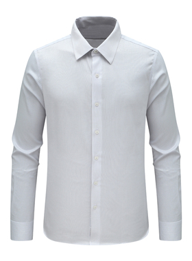 F3544恺春秋男式长袖衬衫 棉百搭商务休闲上衣免烫 浅灰色