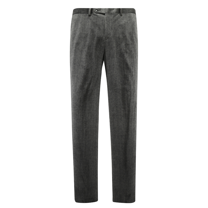 MY415美秋冬加绒厚款男式休闲裤 中腰修身商务休闲长裤 深灰色