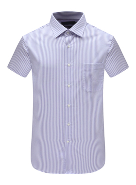 SA68萨男夏季短袖衬衫 棉140`SALUMO面料休闲上衣免烫 紫色