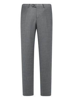 Y1490路春秋男式西裤 羊毛意大利面料中腰修身商务休闲长裤 灰色