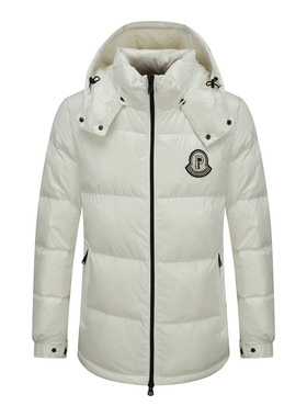 H1254冬季男式羽绒服 白鸭绒商务休闲保暖防风外套 白色高充绒