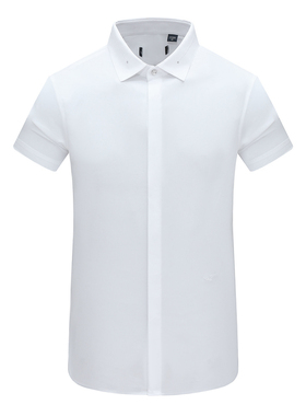 F3886鸟夏季男式短袖衬衫 百搭商务休闲上衣 白色免烫