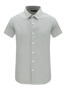 AB1360邦纳男夏季短袖衬衫 棉休闲商务上衣 白色 时尚都市