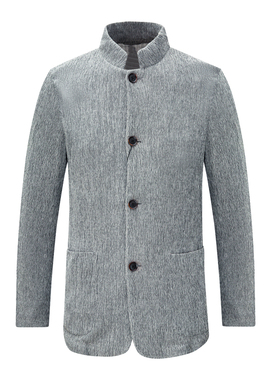 DN25斯D博N春秋厚度男式夹克 直排扣立领舒适休闲外套 灰色