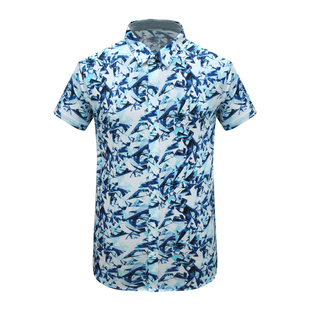 衬衫 CA729 夏男短袖 卡 桑蚕丝百搭休闲夏威夷海滩度假风 机场货