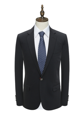 AB914邦纳男式春秋西服 羊毛一粒扣双开衩商务休闲西装 黑色28981