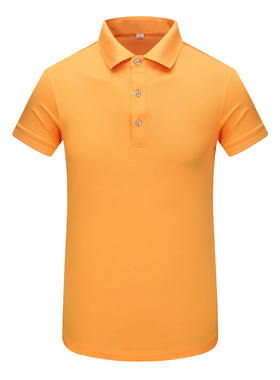 MY119美尔男式夏季短袖T恤 棉翻领套头休闲商务上衣 橙色