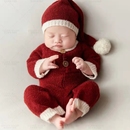 新款 圣诞节婴儿满月百天照宝宝艺术照拍照针织服 儿童摄影主题服装