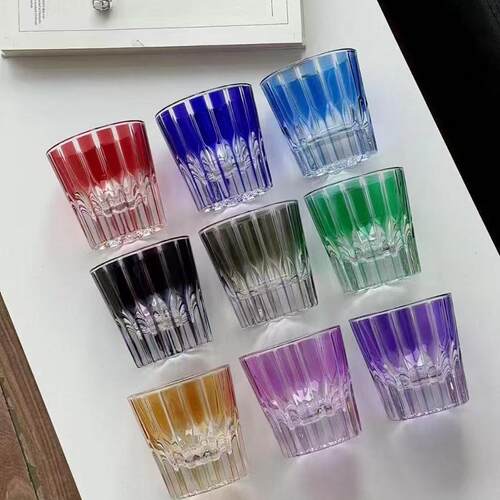 水晶玻璃杯江户切子星芒杯