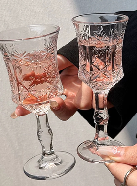 ins可爱杯子喇叭透明玻璃高脚杯