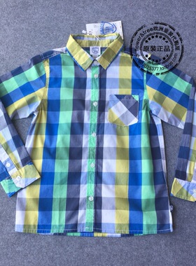 国内现货】法国正品CHICOO春秋男童纯棉格子衬衫两色