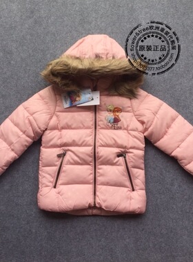 【国内现货】德国正品CA女童冬冰雪公主毛领连帽棉服外套