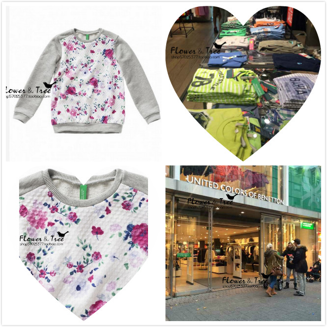 国内现货】意大利正品benetton女童装春秋花朵棉质卫衣外套,童装/婴儿装/亲子装,卫衣/绒衫,淘宝优惠券,粉丝福利购,淘宝优惠卷