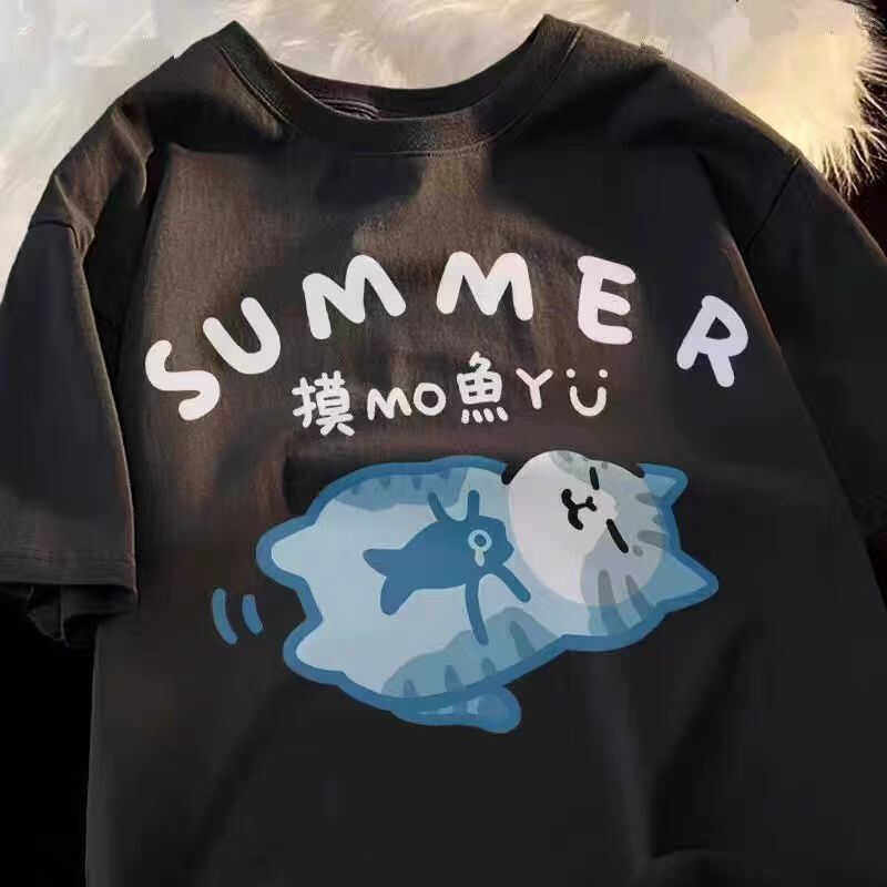 漂浮猫咪蓝色美短悦游摸鱼中性风