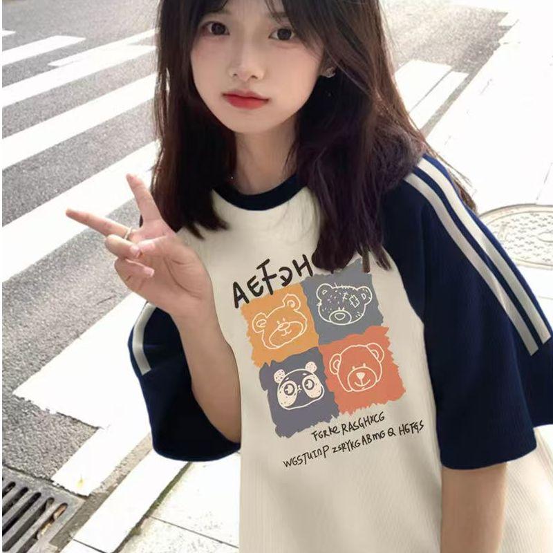 美式学院风纯棉短袖T恤