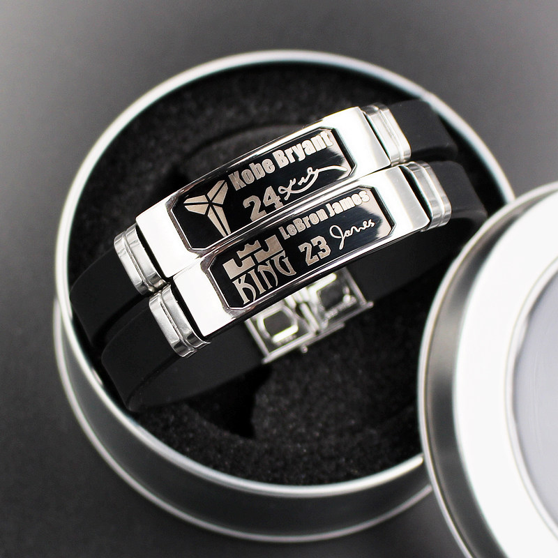 篮球手环科比詹姆斯库里欧文哈登男金属全明星运动硅胶腕带礼物品