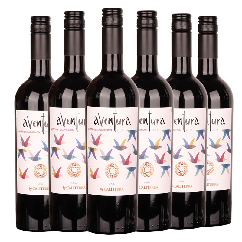 智利佳特利印象赤霞珠干红葡萄酒 Caliterra 原瓶进口红酒 六支装