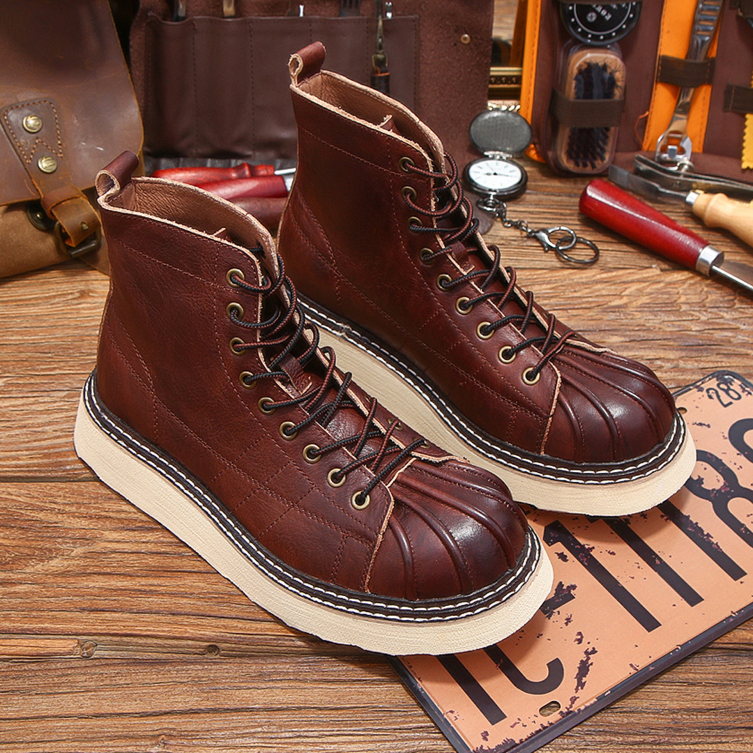 英伦复古高帮头层牛皮马丁靴