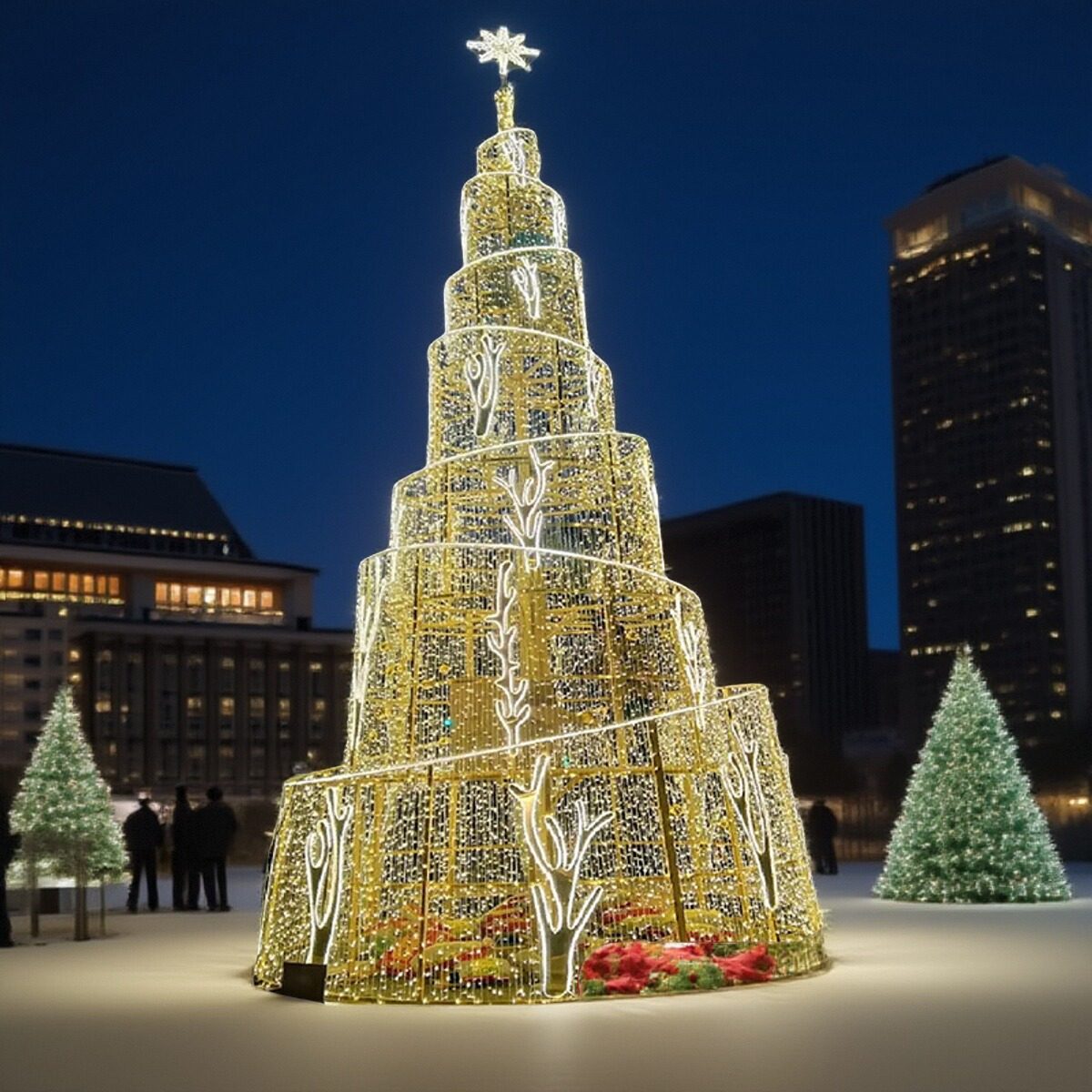大型灯光节造型灯圣诞树美陈LED亮化 灯光秀庙会花灯唐喜景观定制