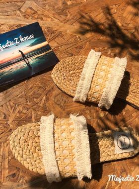 Thailand#HandwovenSandals泰国手工编织拖鞋夏季凉鞋Ins网红沙滩