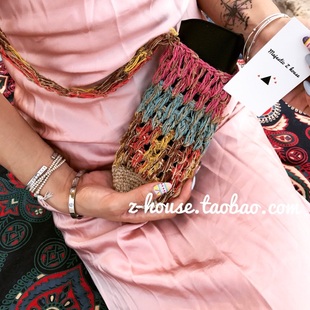 Nepal Handmade手工编织斜挎包水杯包草藤编麻复古民族嬉皮士