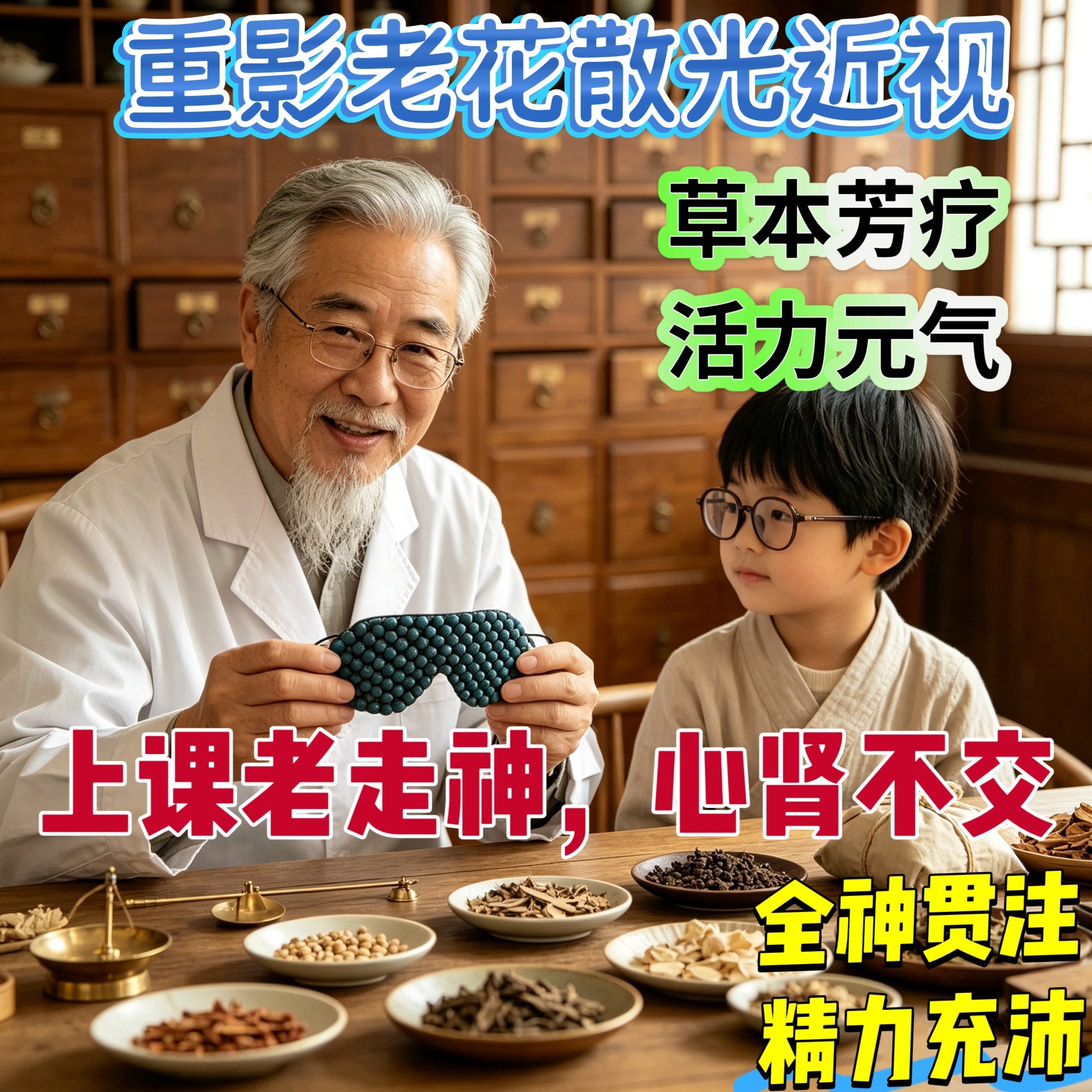 老花散光重影近视眼镜模糊灵芝人参乳香降真香沉香麝香合香珠眼罩