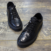 休闲鞋 2024春季 英伦社会小皮鞋 亮皮板鞋 男鞋 韩版 潮鞋 真皮男士 新款