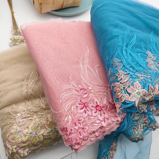 宽24.5cm刺绣花边辅料网纱蕾丝布料手工diy服装裙摆装饰材料