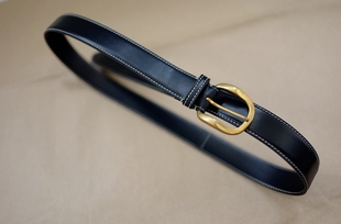 美国HORWEEN 霍尔文马臀皮 高光 意大利黄铜抛光皮带扣 腰带定制