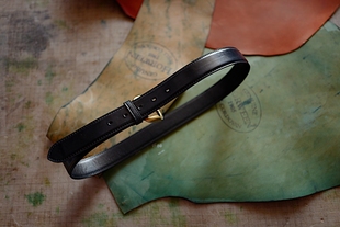 美国HORWEEN 霍尔文马臀皮 高光 意大利黄铜做旧皮带扣 腰带定制