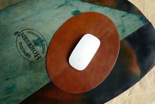 美国horween cordovan霍尔文马臀皮 纯手工定制 鼠标垫 威士忌色