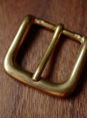 意大利 进口 黄铜抛光 纯铜 皮带针扣 圆弧边 厚重 皮带扣 30MM