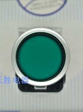 带灯 平头按钮 台博 天博  LAY39C-11D  自复位 孔径22mm 绿色