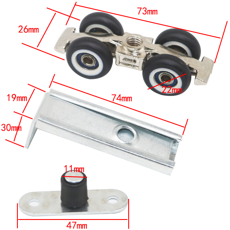 移门滑轮4轮推拉门静音顺滑吊滑轮厨房卫生间木门吊轨道配件趟轮