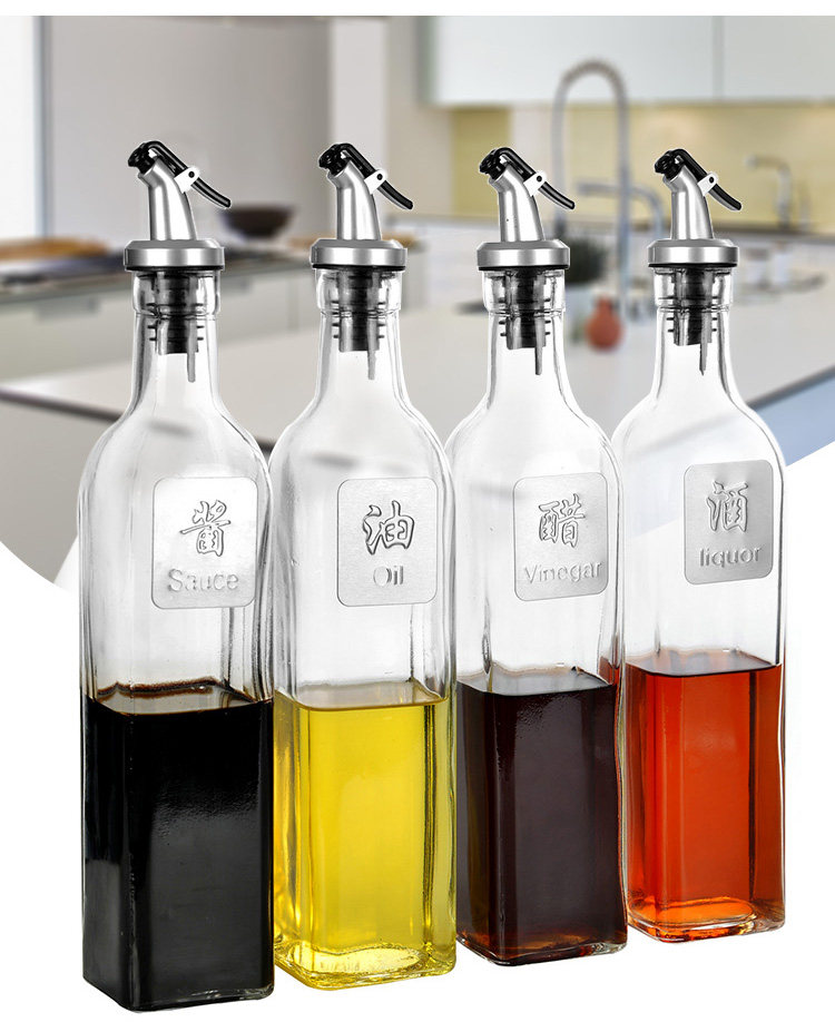 厨房防漏油瓶玻璃调味瓶酱油瓶家用小油瓶油壶调料瓶套装酱油醋瓶