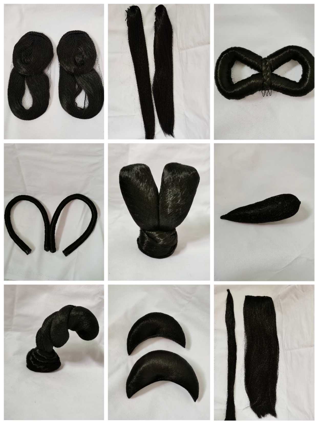 汉服假发包古装唐风双兔耳灵蛇髻花千骨发包侠女 男长马尾 发片
